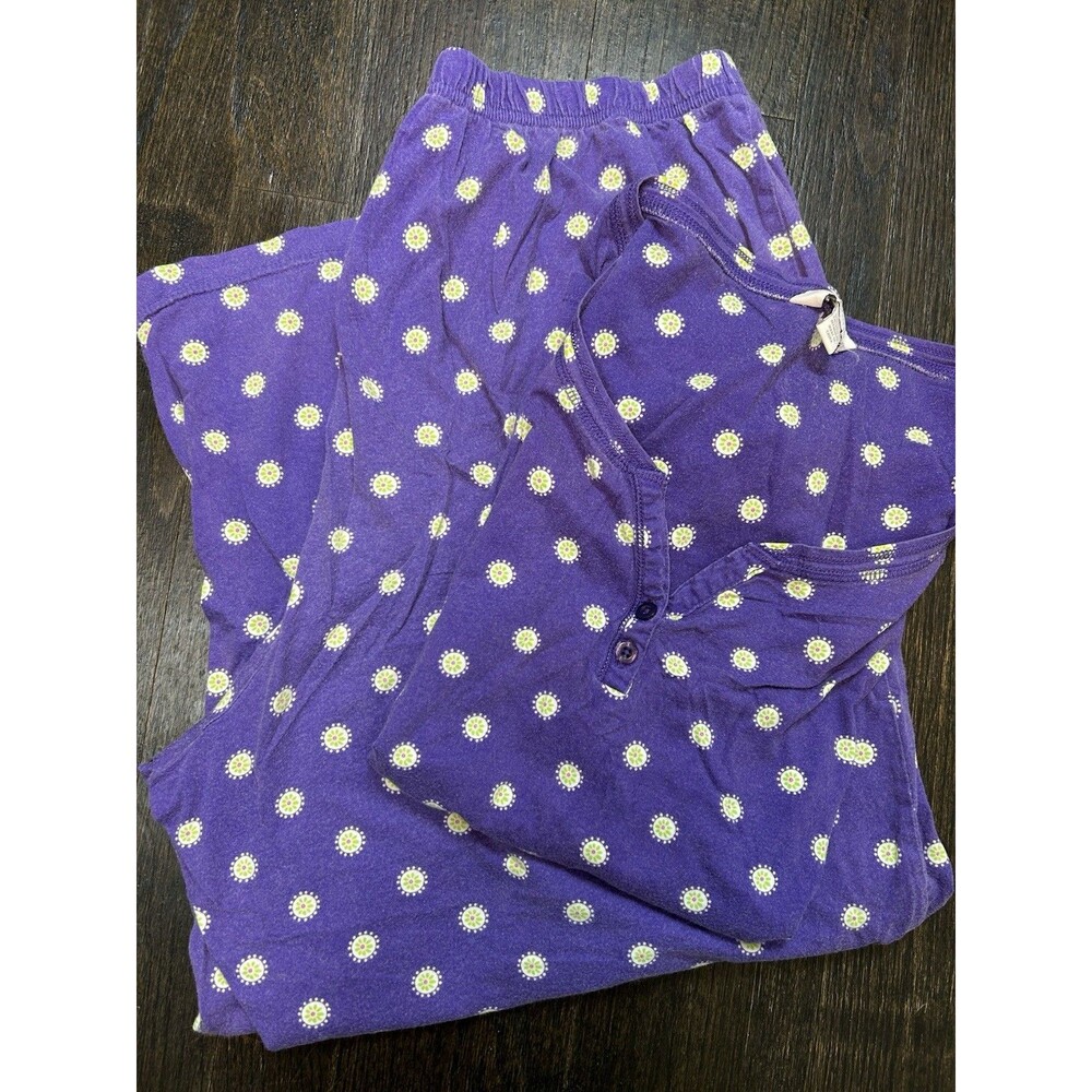 Charter Club Intimates Pajama Set XL 100% Cotton Purple Medallion Floral PJ